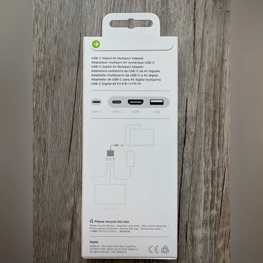 Apple USB-C Digital AV Multiport Adapter, Color: White, Model: A2119